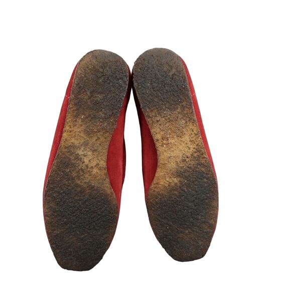 Clarks Shoes Womens 7 Moccasin Loafer Chukka Classic Flat Leather Red Crepe Sole - Picture 9 of 14